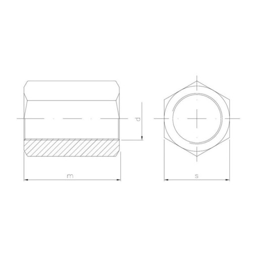 Predĺžená spojovacia matica M6x40
