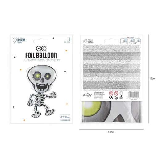 HALLOWEENSKÉ BALÓNY SKELETON BONEBODY 81cm 1 ks