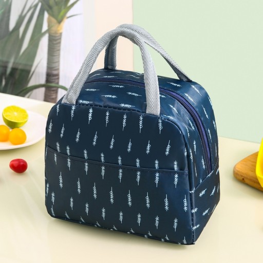 Termálna taška LUNCH BOX Pikniková izolovaná pre jedlo tmavomodré plameniaky