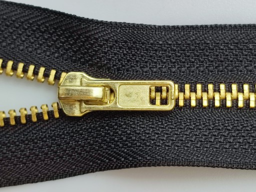 Zips, kovový zips, zips #4, zlatý, 70 cm