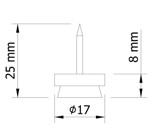 20 x klzák, klzák, plsť, nábytková noha, 17 mm