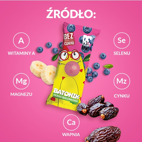 Ovocná tyčinka pre deti BeRAW Kids Žuvačka bez pridaného cukru 6x25g
