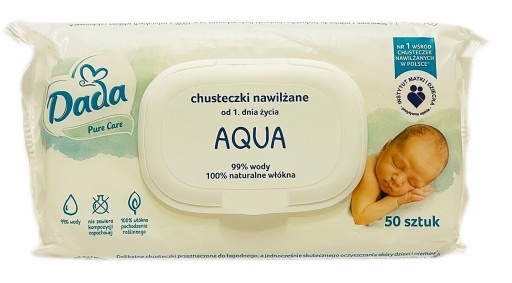 DADA PURE CARE AQUA VLHČENÉ Utierky 50 ks.