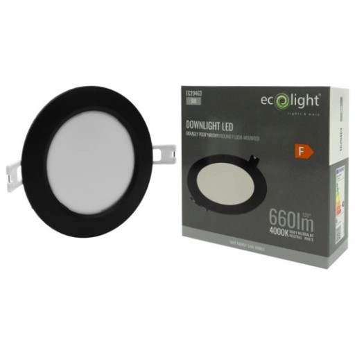 Zapustené stropné LED svietidlo Plafon okrúhle čierne 6W 4000K 12cm