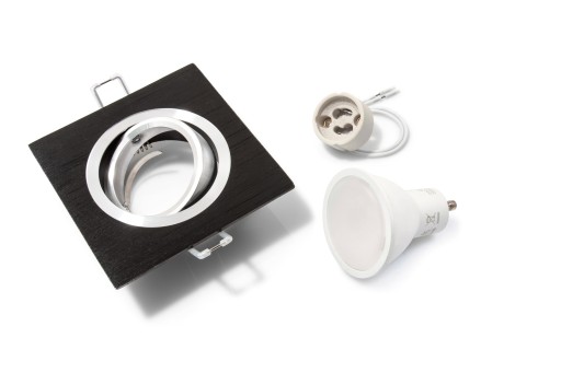 SET ČIERNE HALOGÉNOVÉ SVIETIDLÁ + LED 9W + GU10