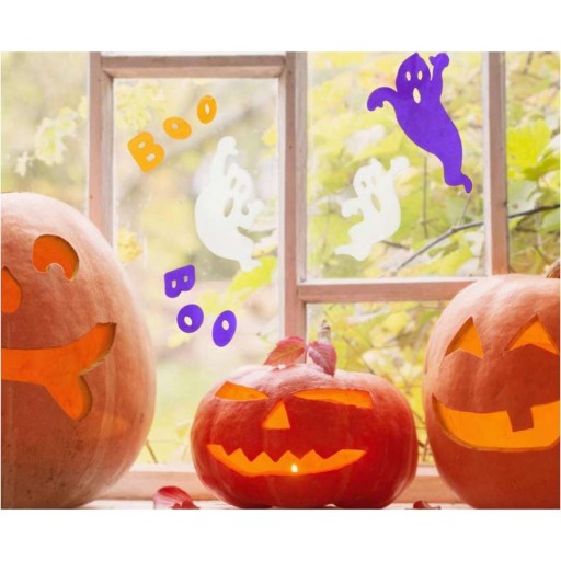 HALLOWEENSKÉ DEKORÁCIE na okno Boo GHOSTS dekoračný GÉL