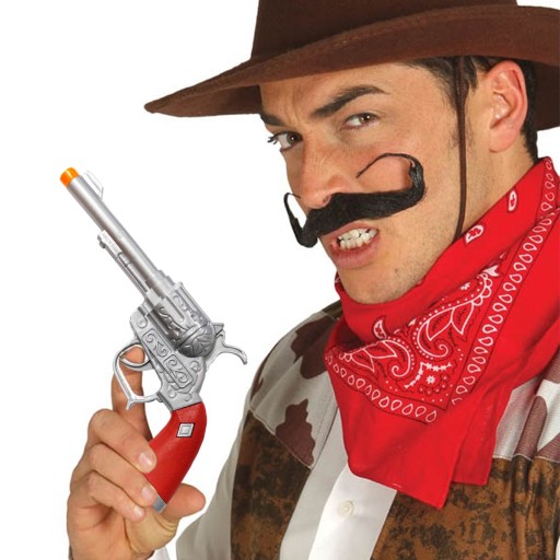 KOVBOY REVOLVER KOVBOY ZBRAŇ STRIEBORNÁ 25cm