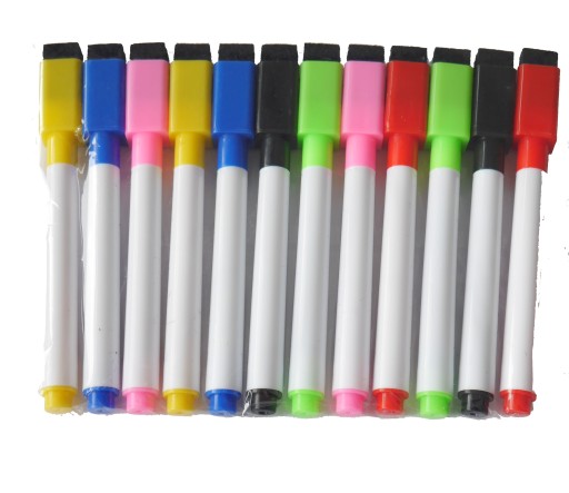 Za sucha stierateľné fixky na biele tabule, mix farieb, 12 ks