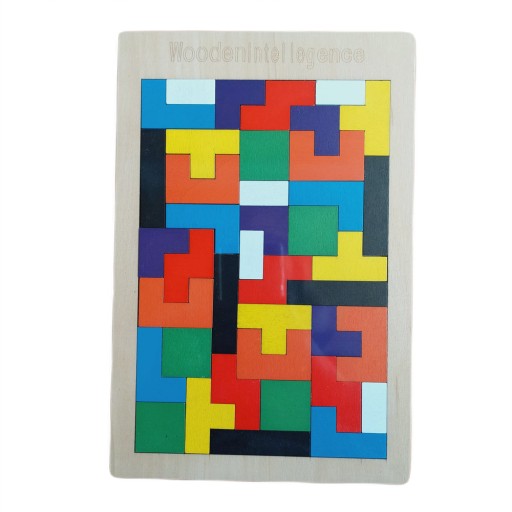 Tetris bloky Montessori drevené puzzle 3D puzzle