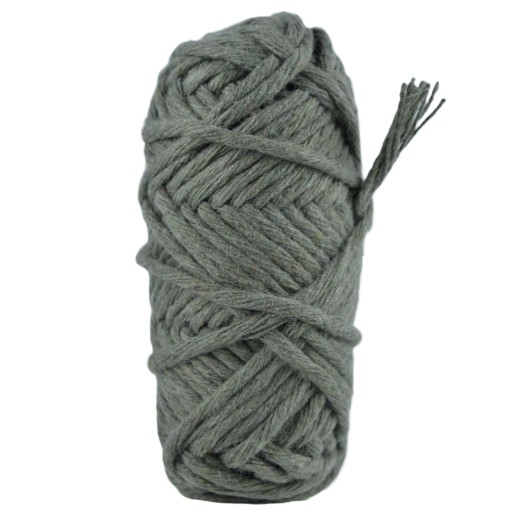 Krútená bavlnená makramé šnúra, 3mm, 20m, khaki