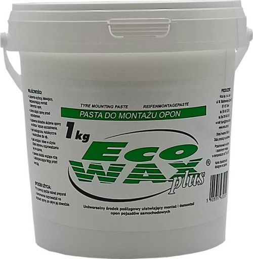 EcoWax plus pasta, masť, montážne mazivo na pneumatiky, 1kg, biela vulkanizácia