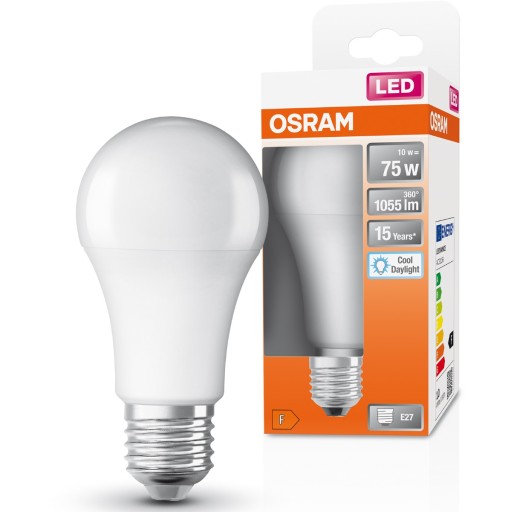 E27 A75 LED žiarovka 10W = 75W 1055lm 6500K OSRAM