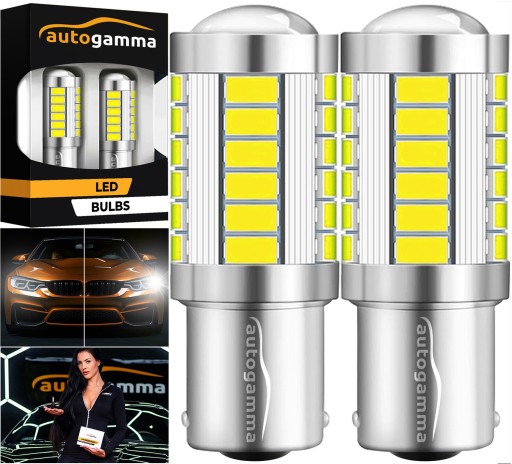 Žiarovka P21/5W 1157 BAY15D LED 33xSMD Biela sada 2 ks.