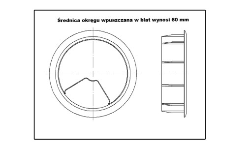 Okrúhla káblová priechodka fi60, čierna