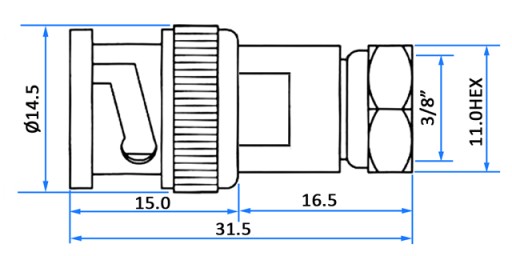 RF F/wt-BNC/wt 75Ohm anténny adaptér