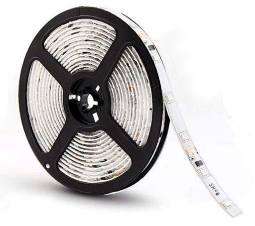 VODEODOLNÝ LED PÁS S NAPÁJOM STUDENÝ BIELY 5 M DEKORATÍVNY LED PÁS