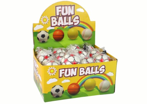 PU futbal s Jojo gumičkou na skákanie, 6 cm, biele hviezdy