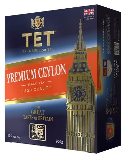 TET PREMIUM CEYLON BLACK TEA 100 sáčkov