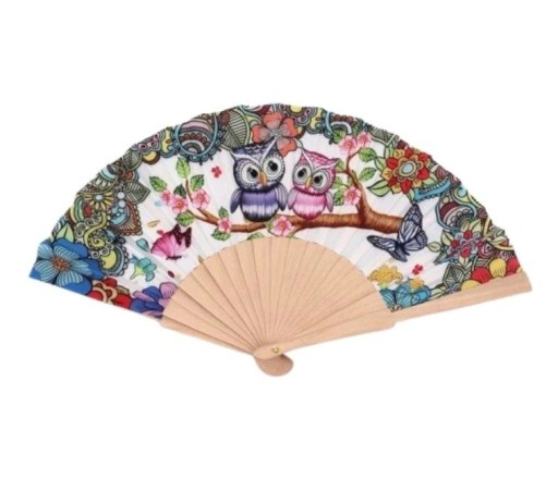 VEĽKÝ DREVENÝ VENTILÁTOR 23 cm mix FARIEB a vzorov Dekoračný VENTILÁTOR MIDEX