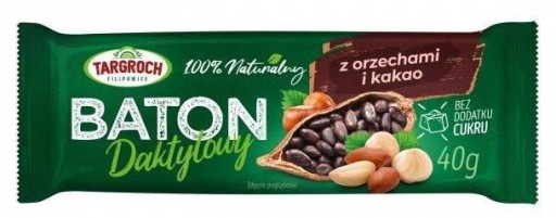 Datlová tyčinka s kakaom a orechmi 40g Targroch