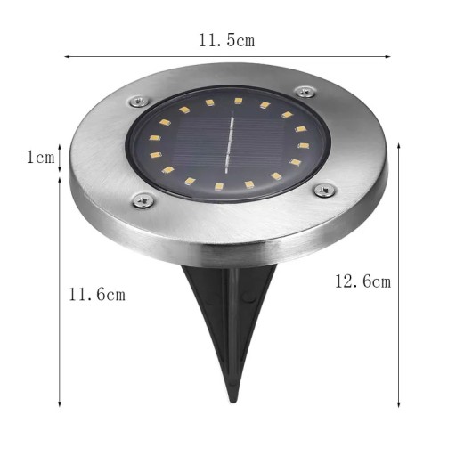 COLD LED ploché zemné solárne svietidlo 16 LED na trávniky, P-216