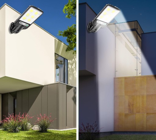 VÝKONNÁ LED SOLARNÁ LAMPA, SNÍMAČ POHYBU SÚMRAK