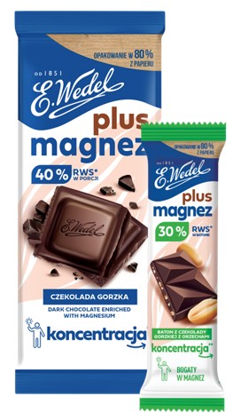 E.Wedel tyčinka plus datľový magnézium s malinami 28 g
