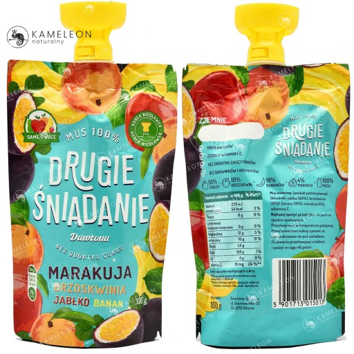 Dawtona DRUHÉ RAŇAJKY OVOCNÁ MUŠA 100% MUŠENKA BROSKYŇA bez cukru 100G