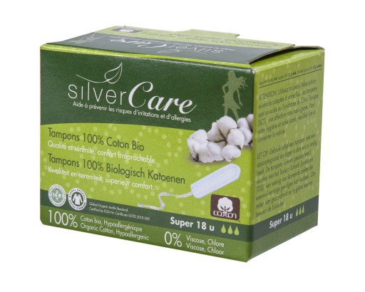 Silver Care organické tampóny Super bez APL 18 ks