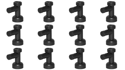 LEGO 4599b KOHÚTOVÝ VENTIL čierny NOVINKA (5g) 12 ks.