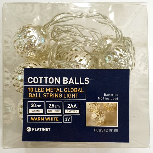 Lampičky COTTON BALLS, svietiace gule, 10 ks LED, 2,5 cm
