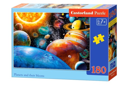 PUZZLE 180 PUZZLE PRE DETI VESMÍRNE PLANÉTY A MESIACE 7+ KOLEČKO