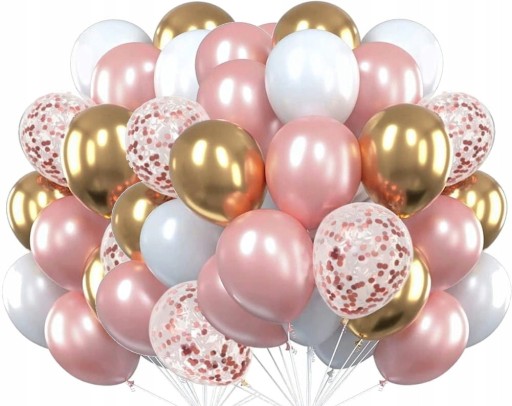Súprava latexových balónov Rose Gold 60ks Wedding Party Birthday Ball Communion