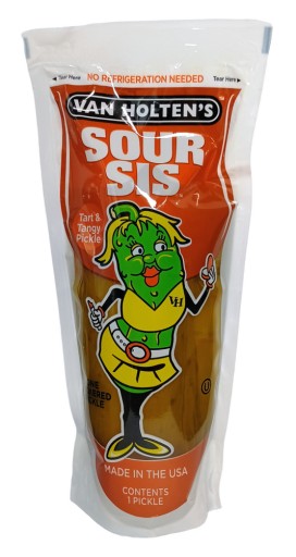 Sour Sis Pickle-Tart & Tangy Flavor 196g Van Holten's