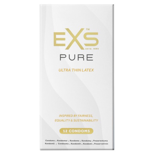 ULTRA THIN EXS Pure kondómy PRÍRODNÉ EKOLOGICKÉ vegánske 12 ks.