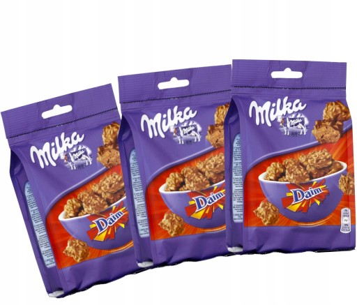 Milka Daim čokoládové vločky s karamelovou mliečnou čokoládou 145g