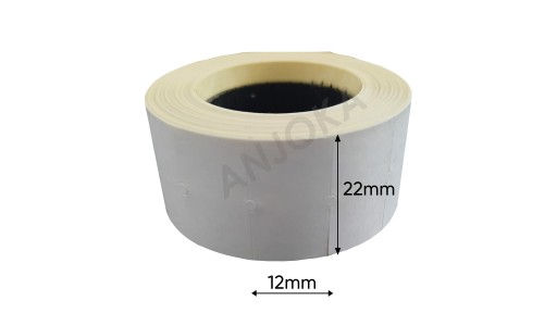 Jednoradová etiketovacia páska, 22x12mm, biela, cena 5 ks