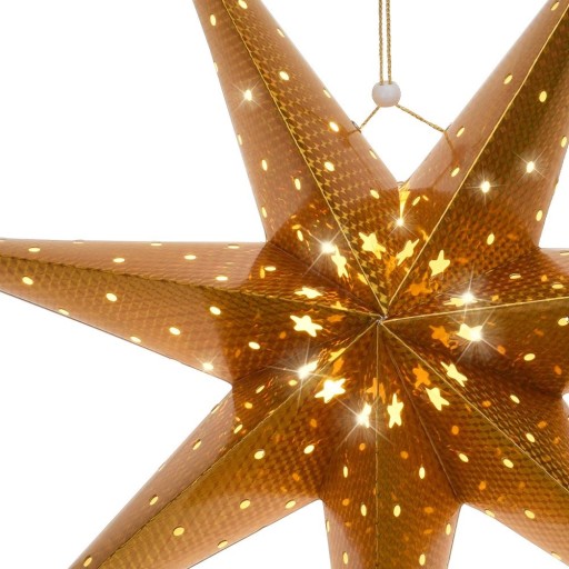 VIANOČNÁ hviezda svietiaca závesná ZLATÁ dekoračná lampa 60 cm
