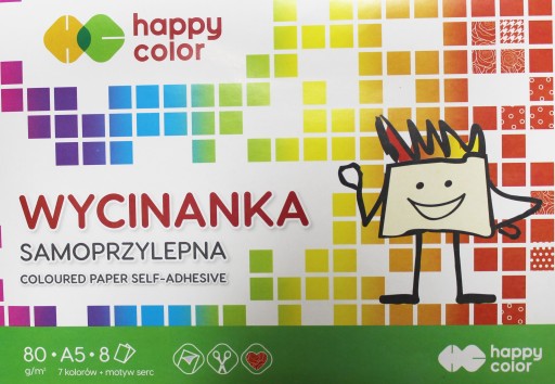 Výrezový samolepiaci blok HAPPY COLOR A5 8-farebný