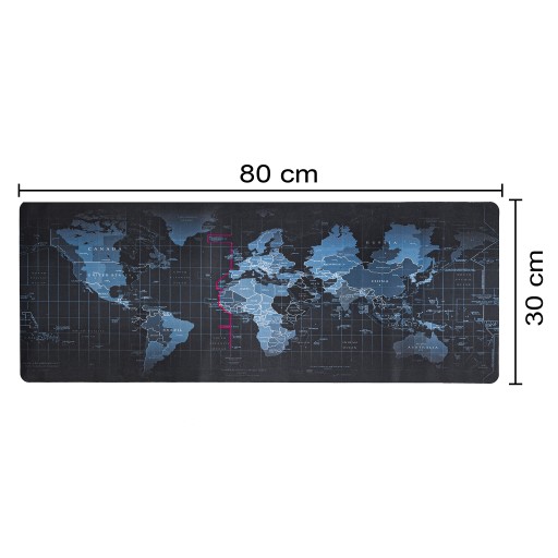 Podložka pod myš, klávesnica, veľká 80x30 cm, mapa sveta, podložka na stôl