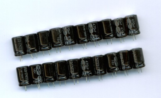 470uF 16V 470 µF 16V 85°C JEDNOTNÝ (20 KS) ELEKTROLYTICKÝ KONDENZÁTOR