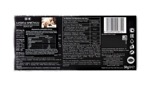 Horká čokoláda Excellence 99% kakao 50g Lindt Smak