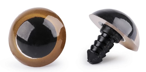 Oči pre hračky maskota 20 mm béžová - 1 pár