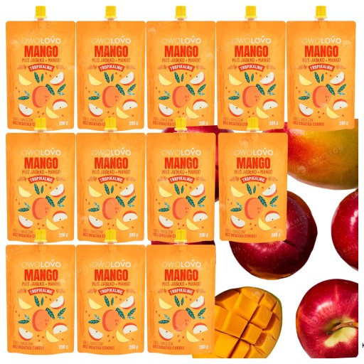 OWOLOVO TROPICALNIE ovocné pyré bez cukru JABLKO MANGO 200g