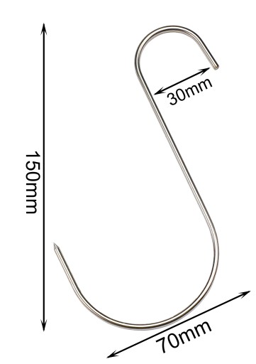 S-315 Údiarenský hák 15 cm hrúbka 3 mm na údenie údenín, šunky