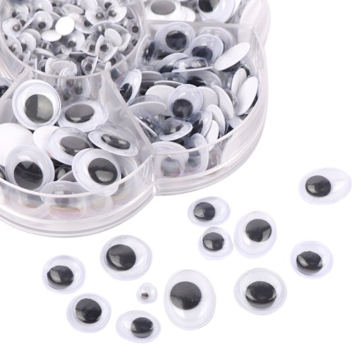 Okrúhle pohyblivé oká 4-12mm v krabičke 7 veľkostí, 200 kusov