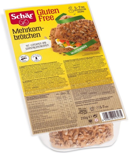 Mehrkornbrotchen - BEZSKLENÉ celozrnné rožky. 210 g