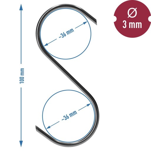 Háčik na fajčenie S 3mm 100mm 1 ks.