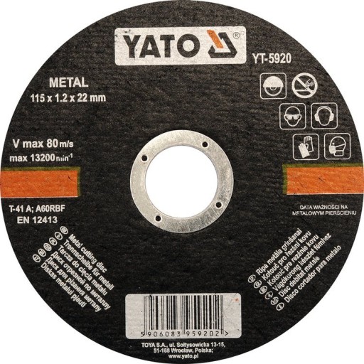 KOVOVÉ REZNÉ KOTOUČE 115 x 1,2 x 22 YATO YT-5920