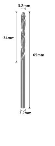 Zápustný vrták 3,2 mm 34 mm 60 mm HSS